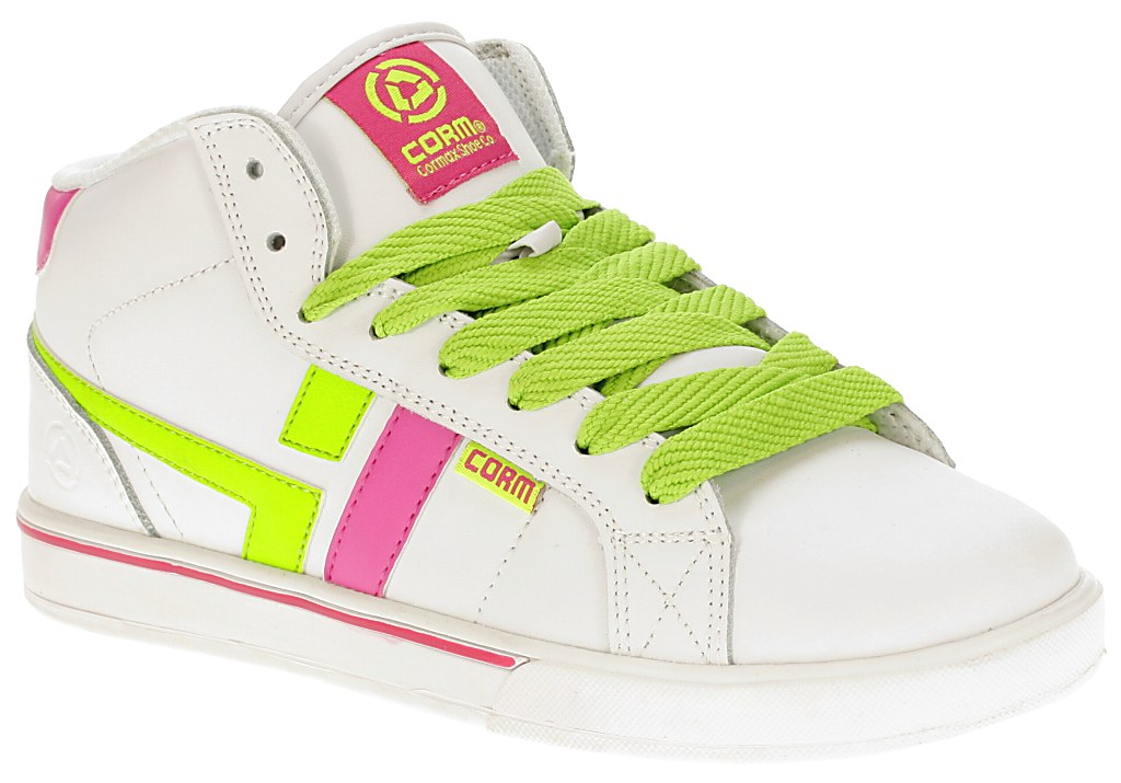 Cormax Reel Shoes - White/Green/Pink Action Leather