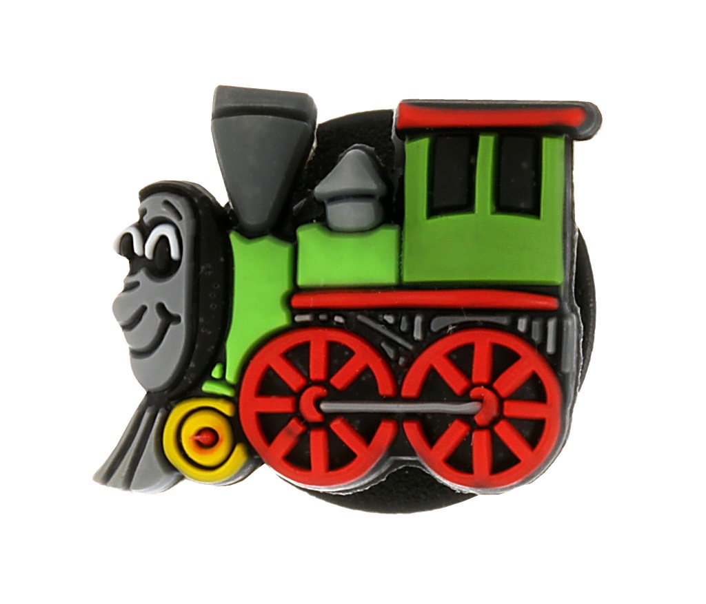 ozdoba na topánky Crocs Jibbitz - Train Green/Red