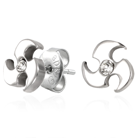náušnice 316L ZEM041BA - Silver