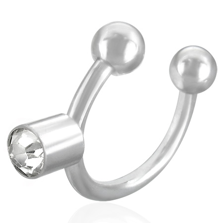 piercing 316L BDS010BA - Silver/Clear