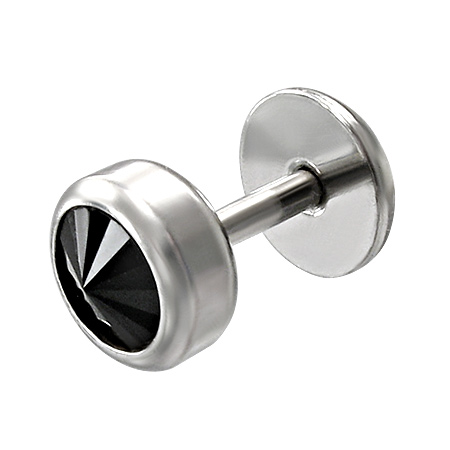 piercing 316L QPC090BA - Silver/Black