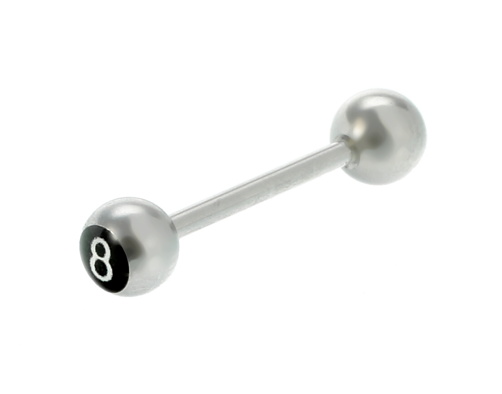 piercing Body Art 02BS27-8BK - 8 Ball