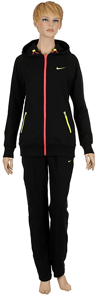 tepláková souprava Nike STR FT Hooded Warm Up - 010/Black/Solar Red/Volt