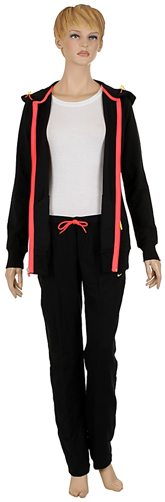 tepláková souprava Nike STR FT Hooded Warm Up - 010/Black/Solar Red/Volt