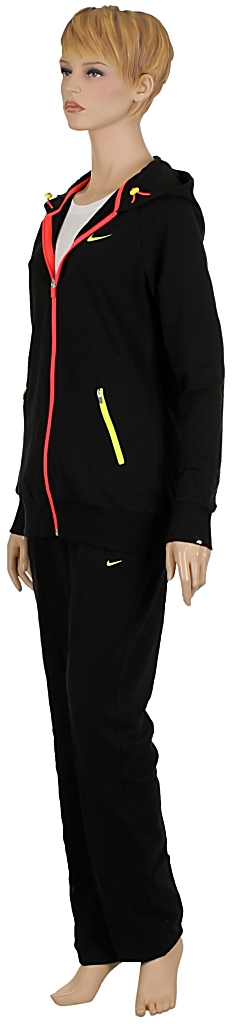tepláková souprava Nike STR FT Hooded Warm Up - 010/Black/Solar Red/Volt