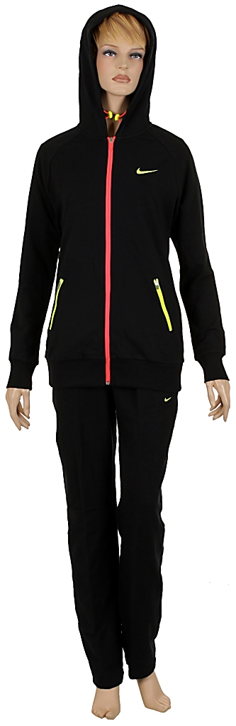 tepláková souprava Nike STR FT Hooded Warm Up - 010/Black/Solar Red/Volt