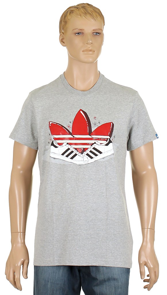 tričko Adidas Sneaker Trefoil - Medium Gray Heather