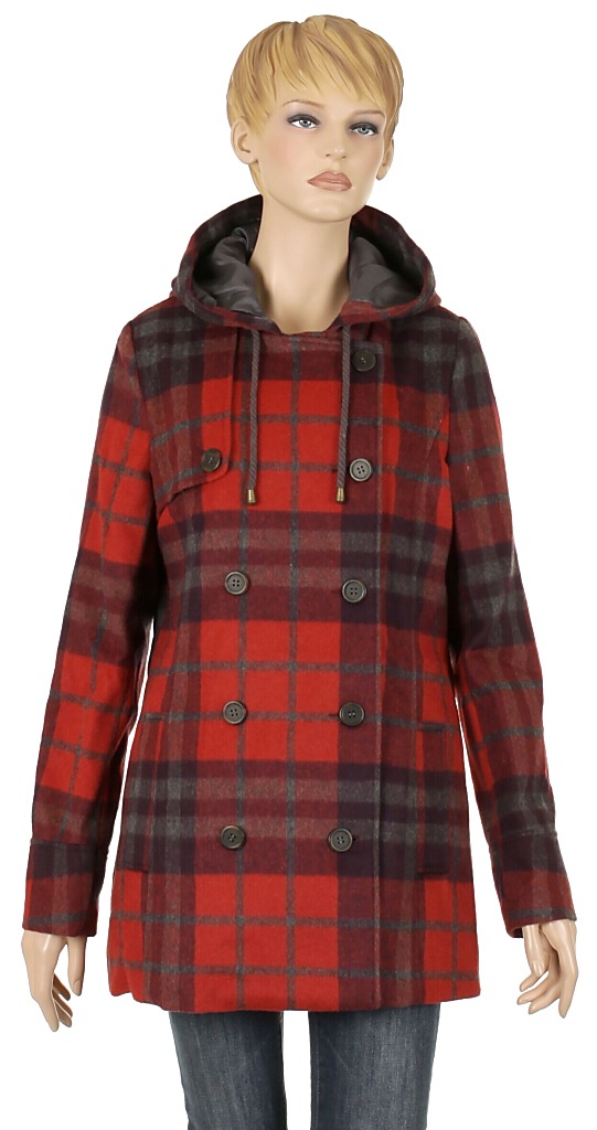 płaszcz Quiksilver Cascade Plaid - Global Red