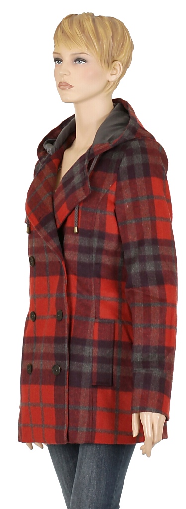 płaszcz Quiksilver Cascade Plaid - Global Red