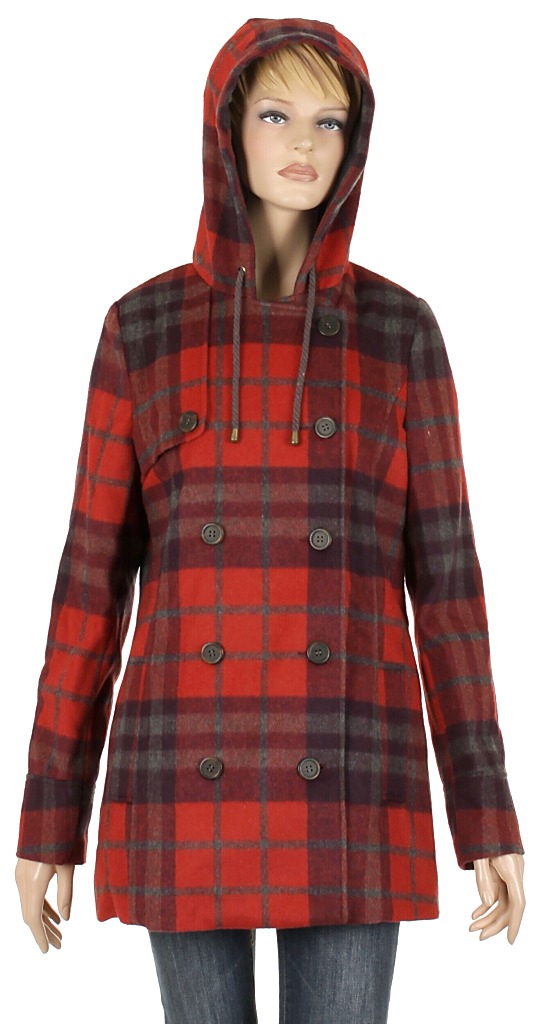 płaszcz Quiksilver Cascade Plaid - Global Red