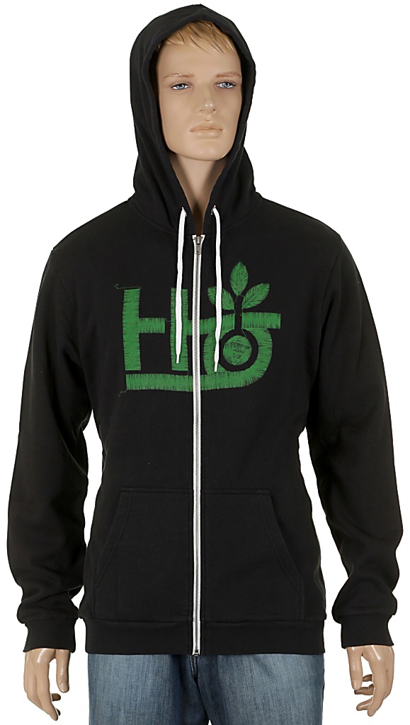 mikina Habitat Pod Stitch Zip - Black