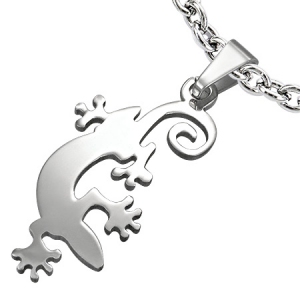 přívěsek 316L TPB103BA - Silver Lizzard