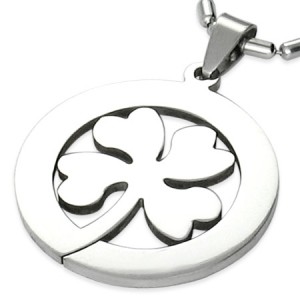 prívesok 316L TPB015BA - Silver Qutrefoil