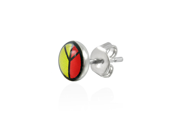 kolczyk 316L LEB033BA - Red/Yellow/Hippie
