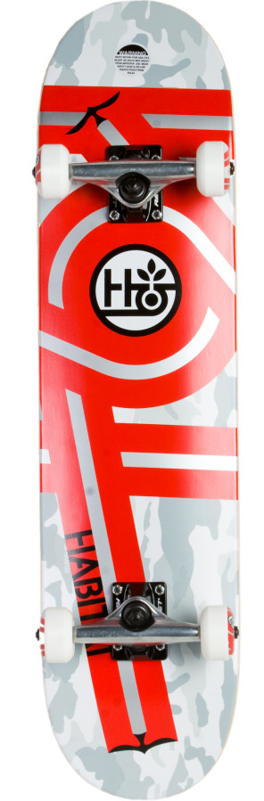 skateboard Habitat Camo Flyers Complete - White/Gray/Red
