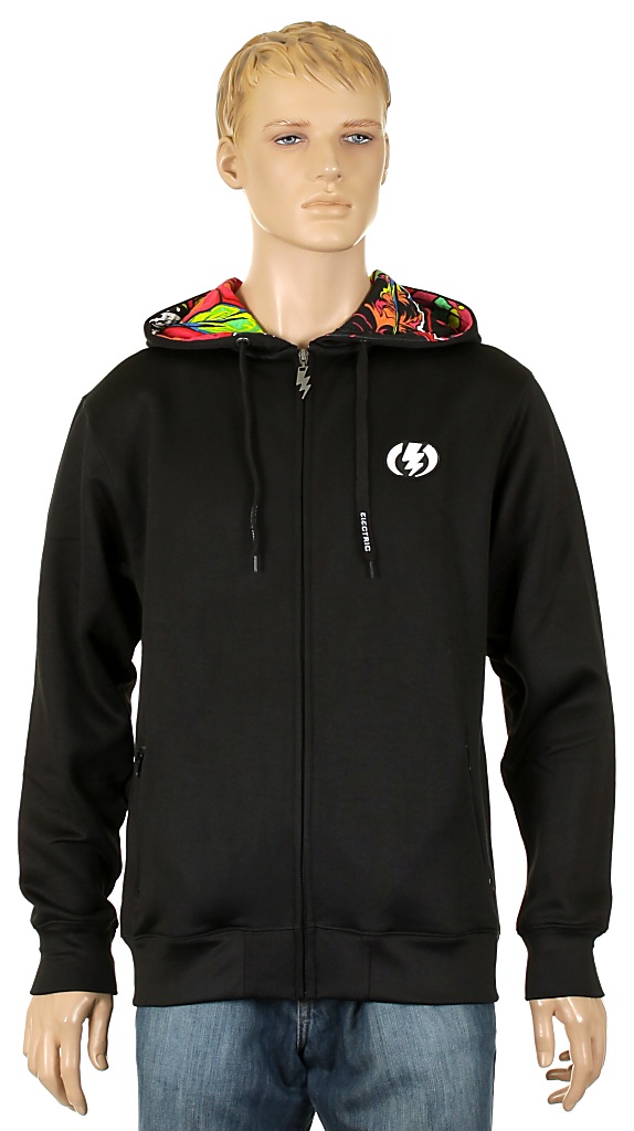 mikina Electric Pattern Fill Zip - Black