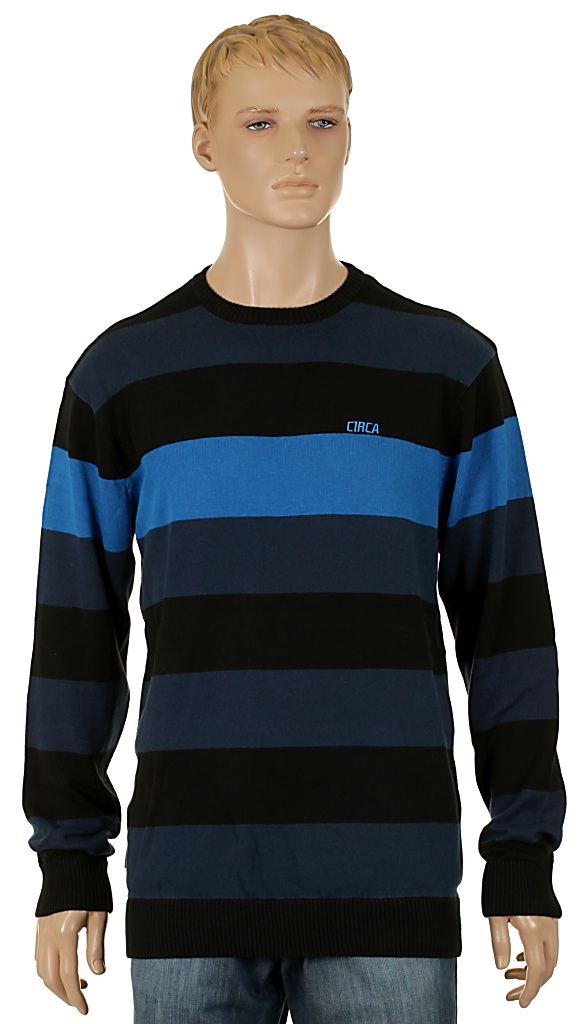 sveter Circa Division Stripe - Directoire Blue