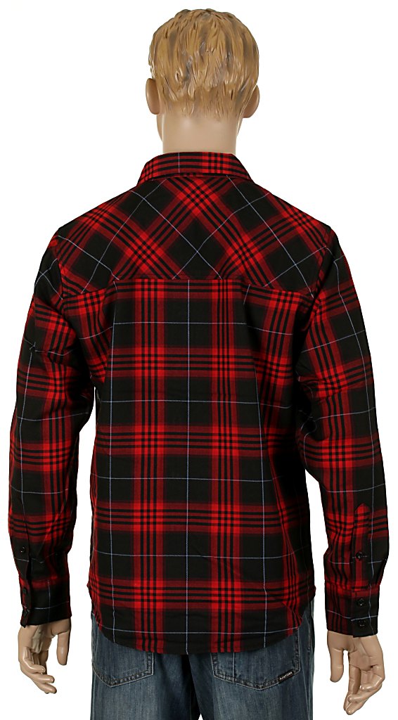 košeľa Circa Fellers LS Woven - Pompenian Red/Black Plaid
