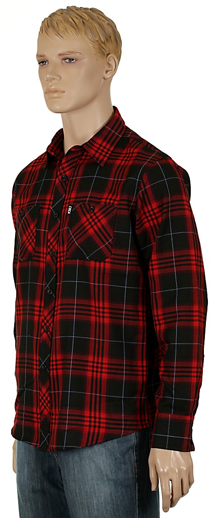 košeľa Circa Fellers LS Woven - Pompenian Red/Black Plaid