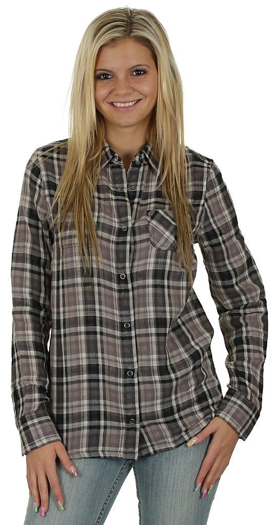 košile Roxy Flower Power LS - Funky Plaid True Black