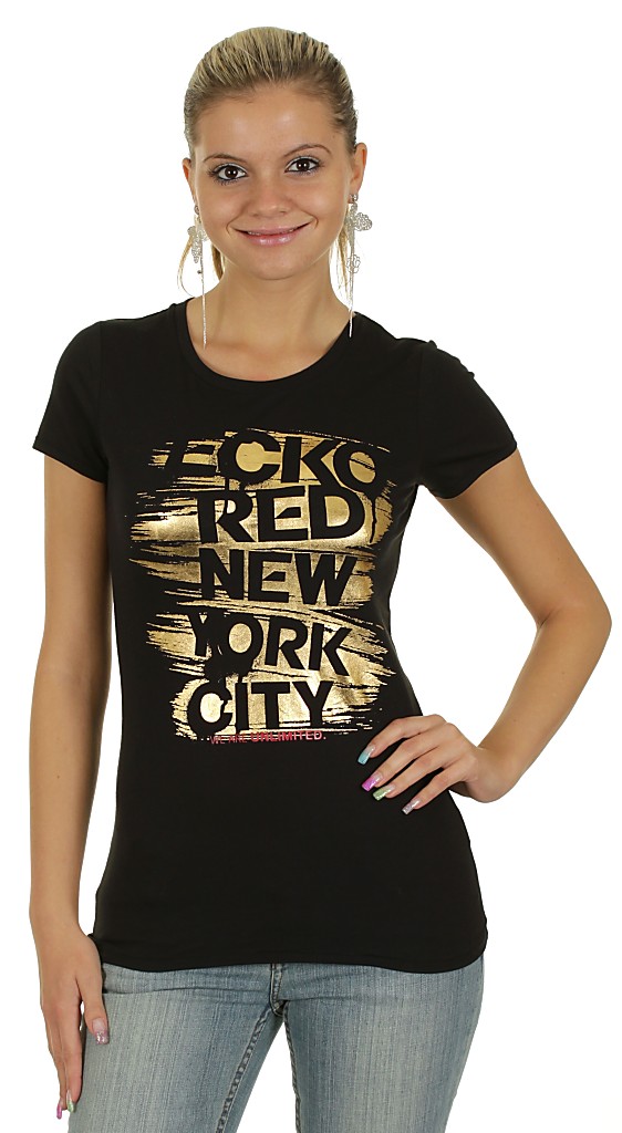 Ecko Red Swipe Type T-shirt - Real Black