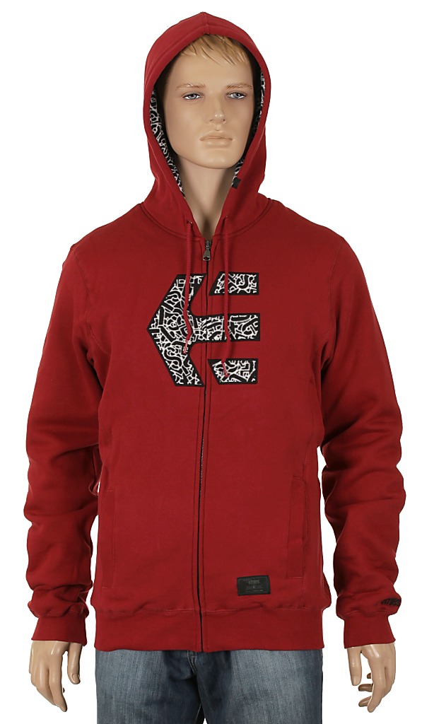 hoodie Etnies Fuzz Zip - Brick