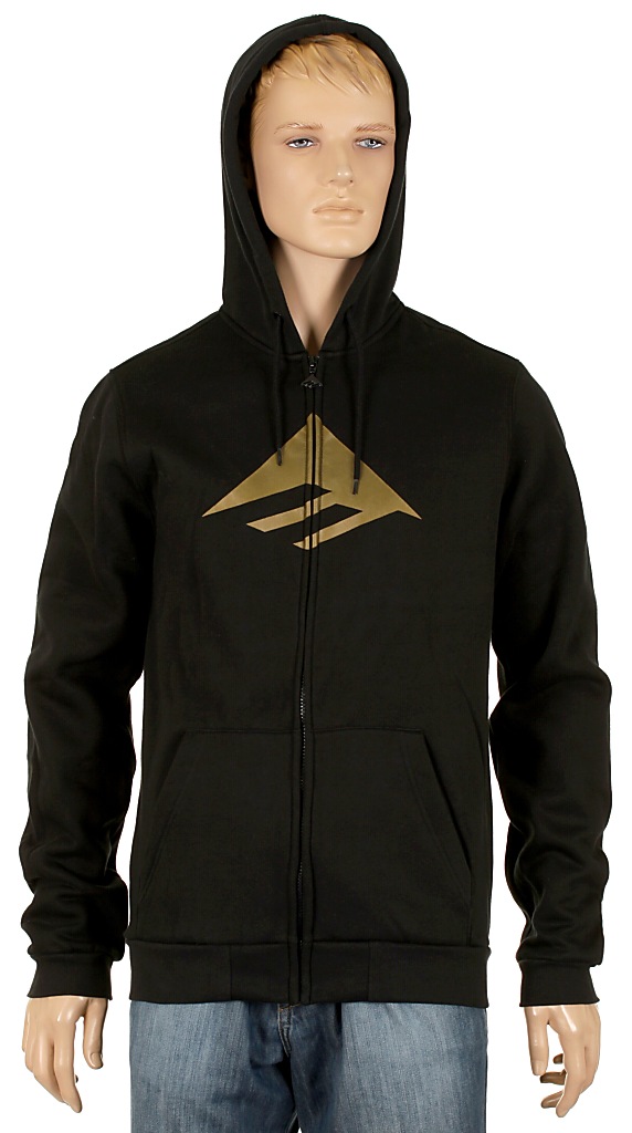 mikina Emerica Triangle Solid Zip - Black/Gold