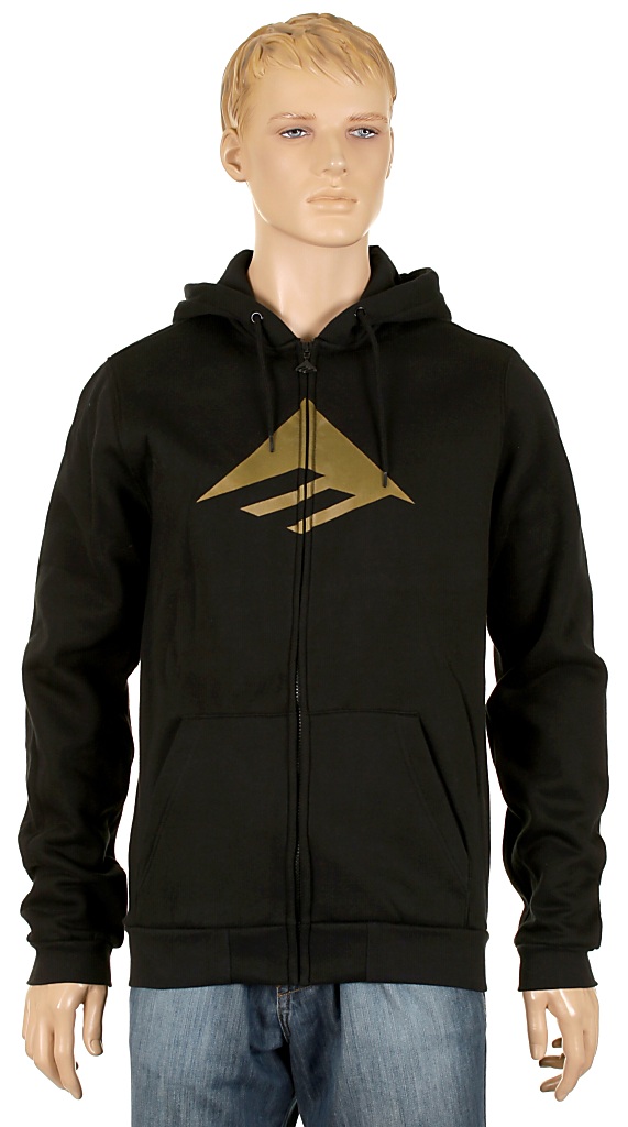 mikina Emerica Triangle Solid Zip - Black/Gold