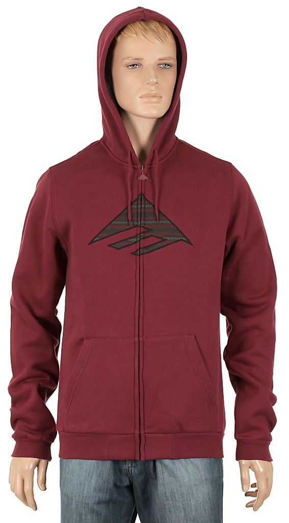 mikina Emerica Triangle Fill Zip - Oxblood