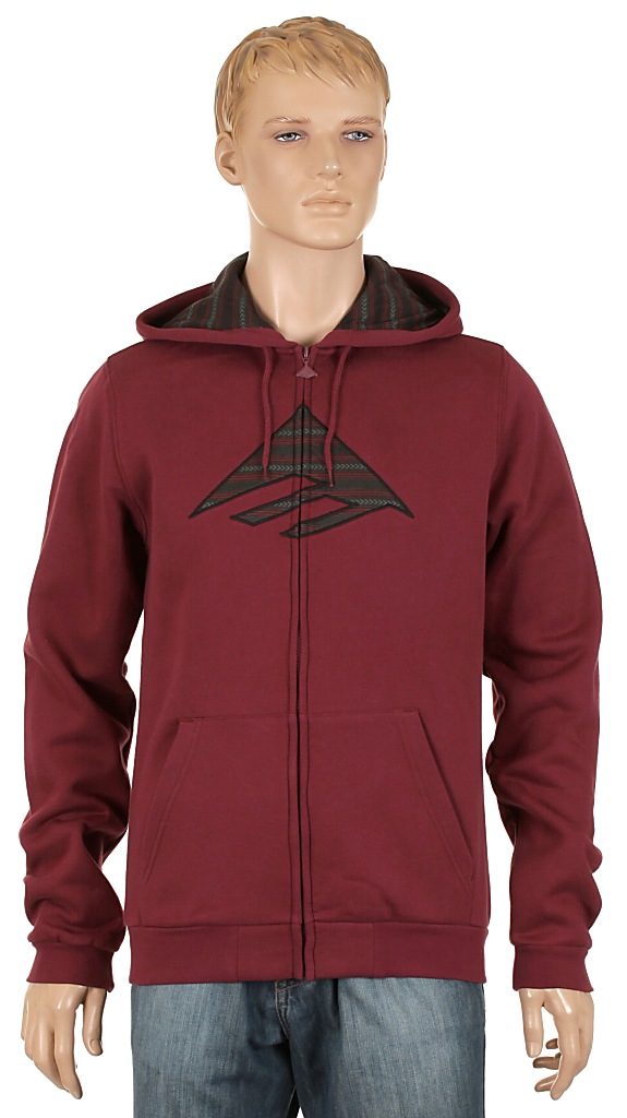 mikina Emerica Triangle Fill Zip - Oxblood