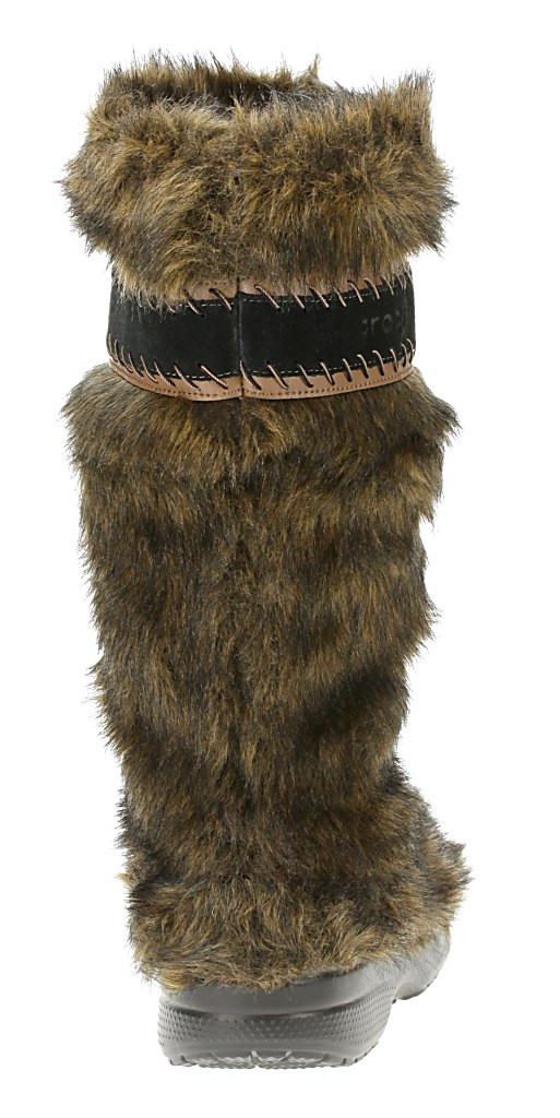 topánky Crocs Cozycrocs Fuzz Bootie - Brown/Black