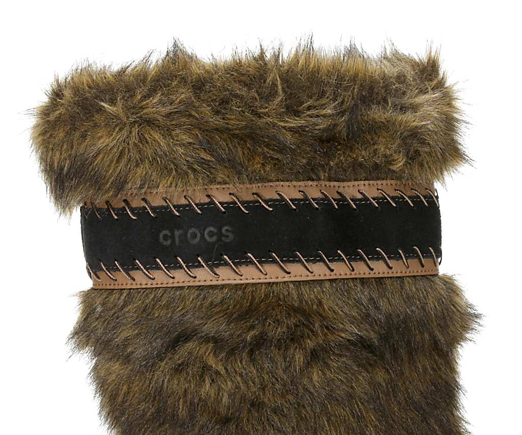 topánky Crocs Cozycrocs Fuzz Bootie - Brown/Black