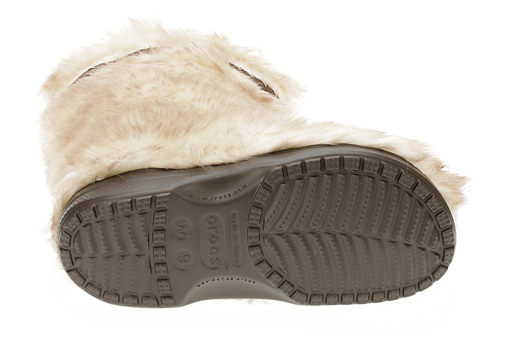 topánky Crocs Cozycrocs Fuzz Bootie - Stucco/Espresso