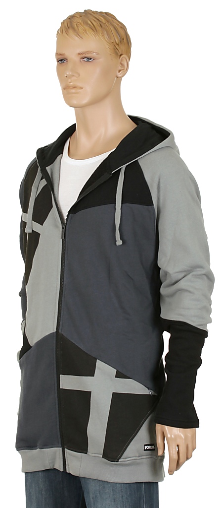 mikina Forum Mash Up Zip - Gray