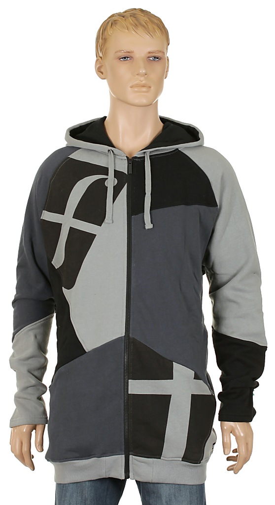 mikina Forum Mash Up Zip - Gray