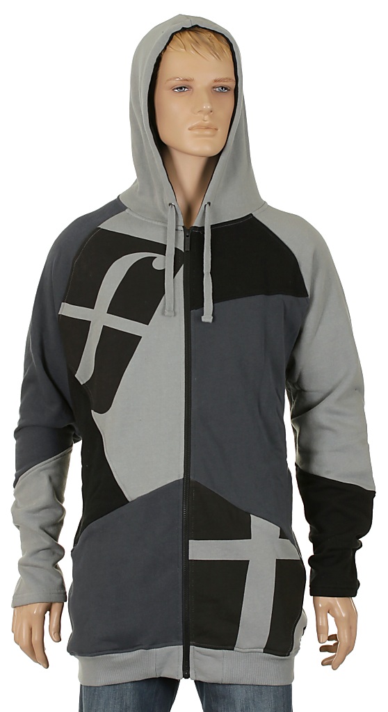 mikina Forum Mash Up Zip - Gray