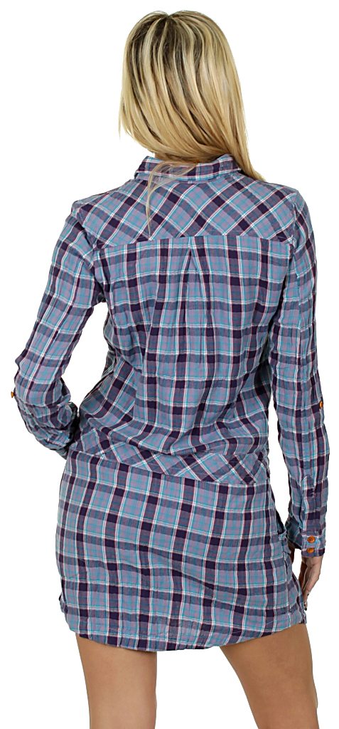 šaty Roxy Cordillera - Crinkle Plaid Plum