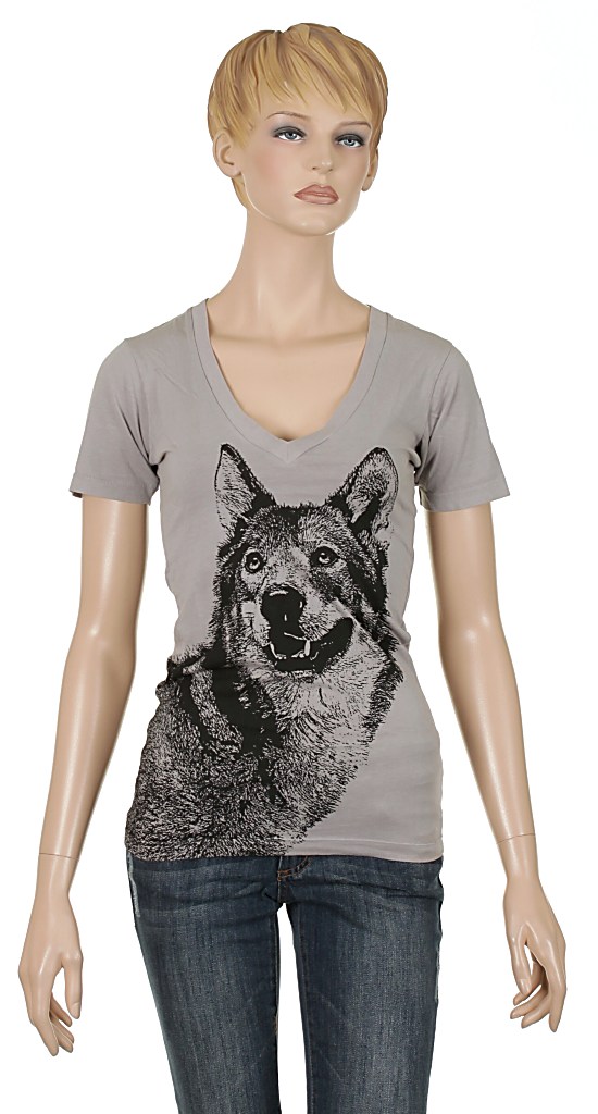 tričko Circa Wolf V-Neck - Paloma Gray
