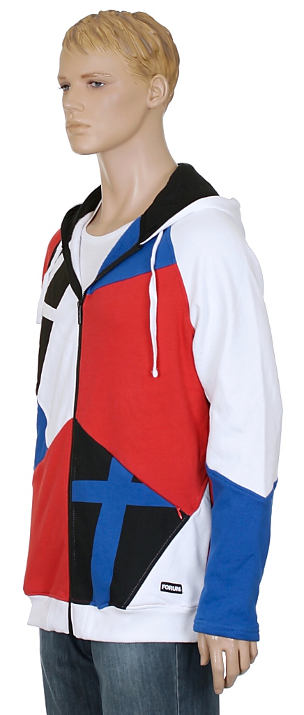 mikina Forum Mash Up Zip - White
