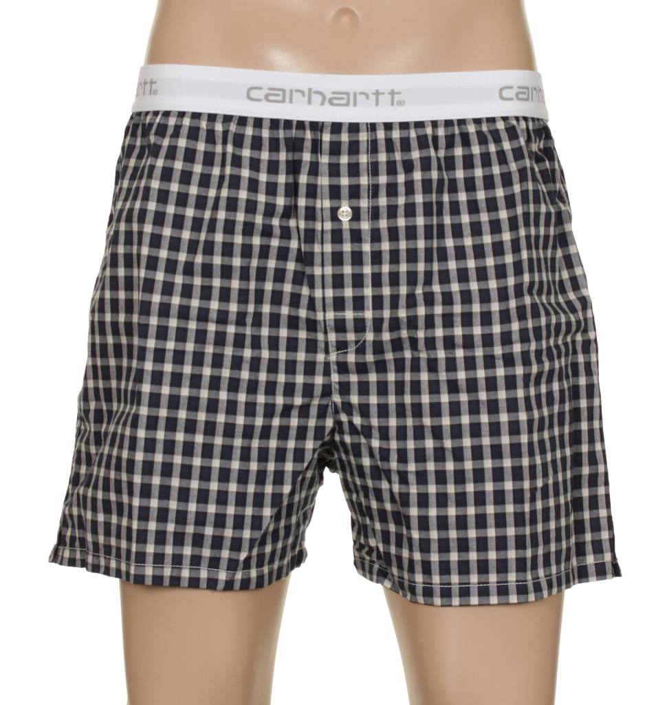 trenky Carhartt Logo - Bryden Check/Sub Blue Check