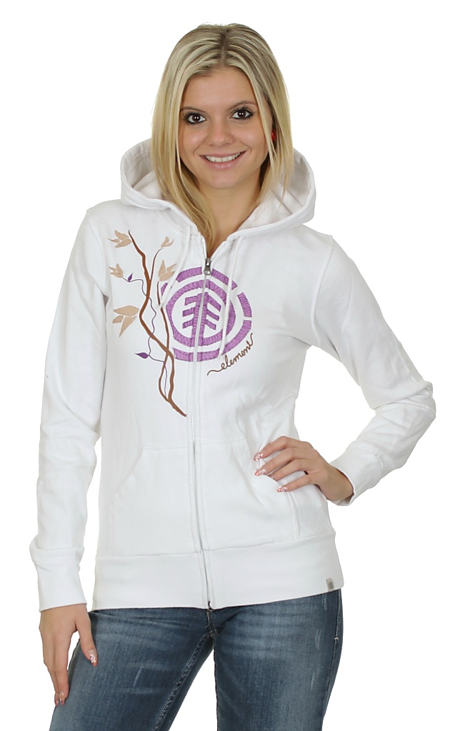 mikina Element Maple Zip - White