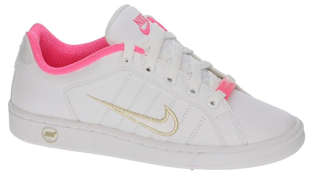 topánky Nike Court Tradition 2 Plus (GS) Kid's - White/White/Laser Pink/Metallic Gold G