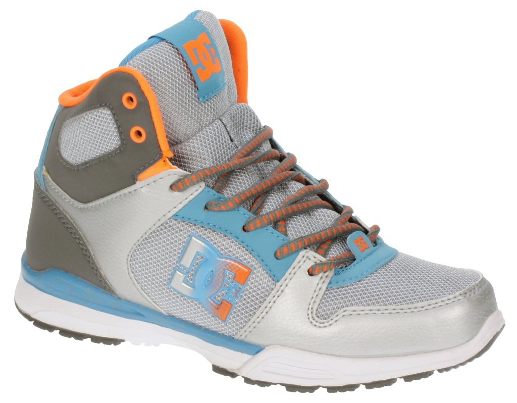 boty DC Alias Lite Mid - Metal Silver/Fluorescent Blue