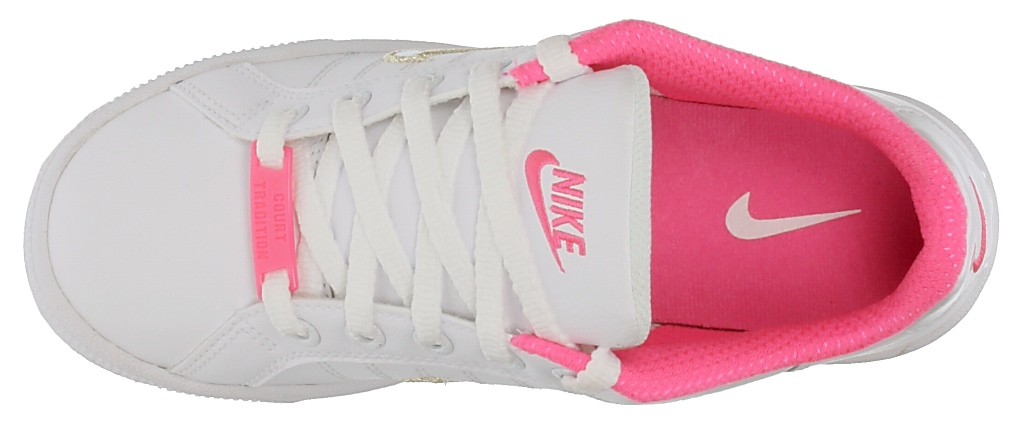 topánky Nike Court Tradition 2 Plus (GS) Kid's - White/White/Laser Pink/Metallic Gold G
