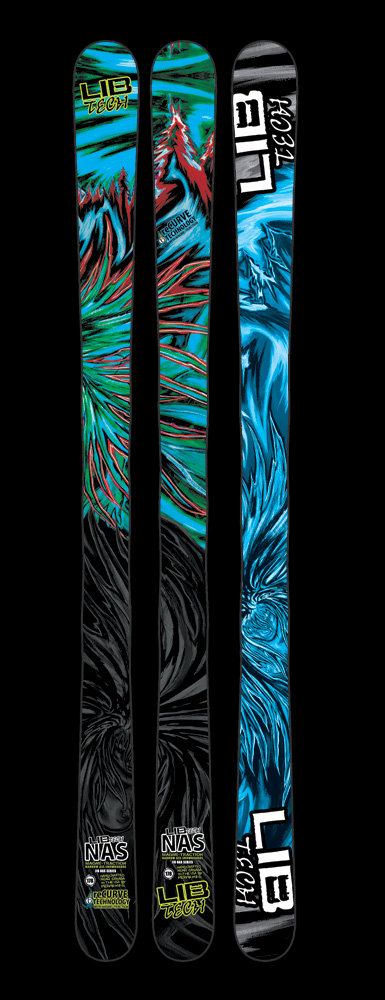 lyže Lib Technologies Jib NAS - Black/Green/Blue