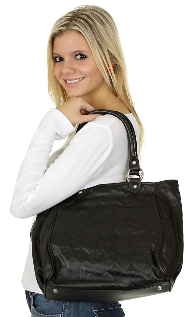 taška Longobardi 7912 Vitello Baviera Rombi - Black