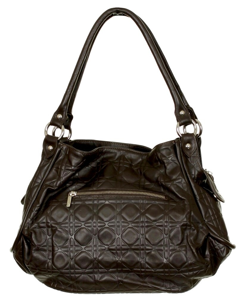 taška Longobardi 7910 Vitello Baviera Geometric - Dark Brown
