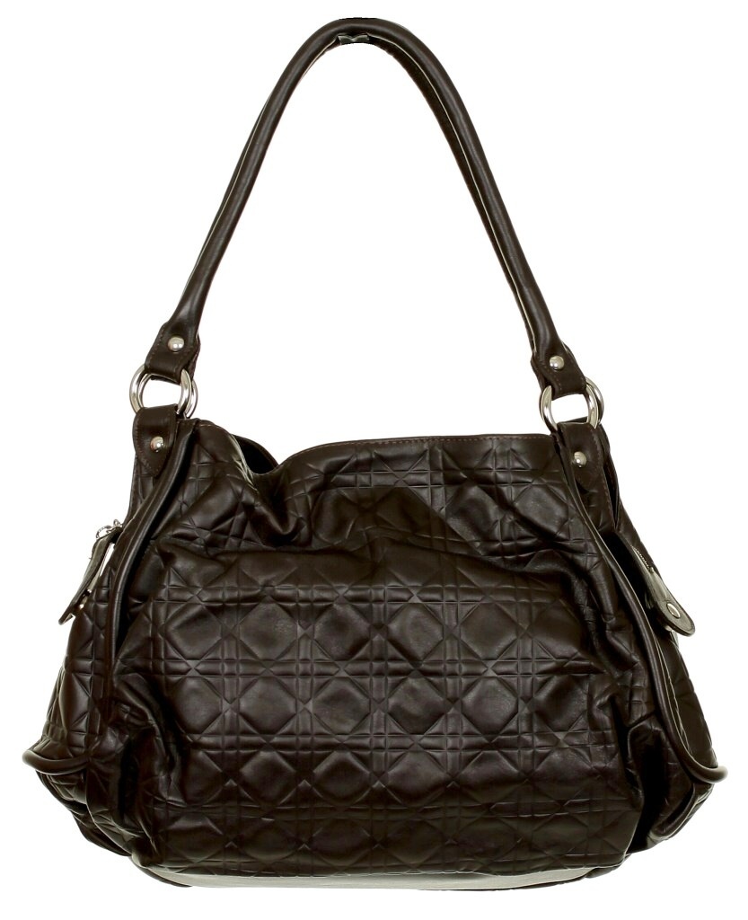 taška Longobardi 7910 Vitello Baviera Geometric - Dark Brown