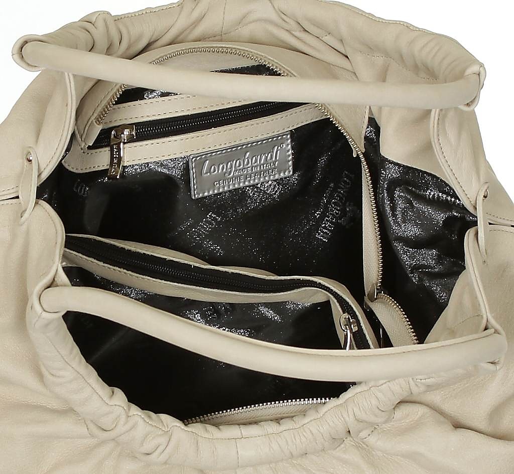 taška Longobardi 7926 Vitello Monaco Bolle - Cream
