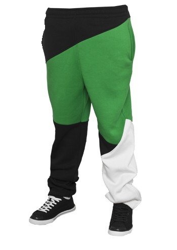 tepláky Urban Classics Zig Zag/TB286 - Black/Green/White